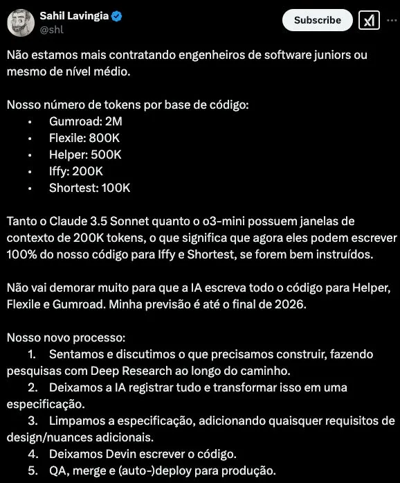 Não contrato mais jr/pleno